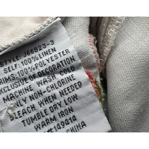 Johnny Was Joya Wide Leg Linen Pants Size XL  Embroidered Floral Bohemian - Picture 8 of 15